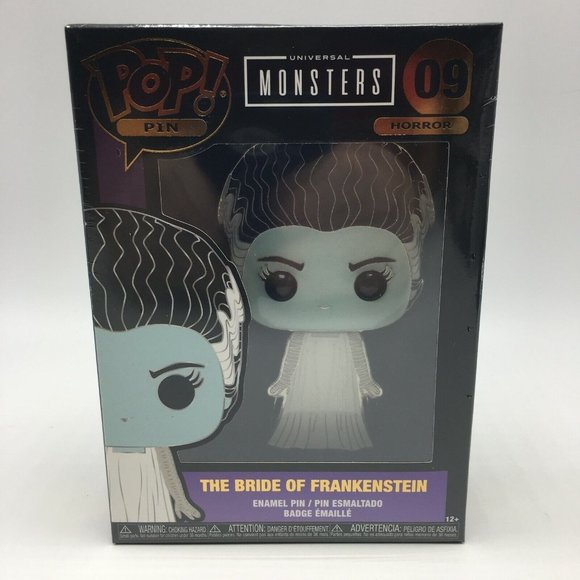 Funko Pop Large Enamel Pin - Monsters - The Bride of Frankenstein (#09, NEW) - Picture 3 of 8
